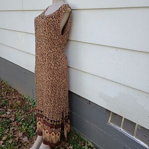 Vintage Animal Print Maxi Dress